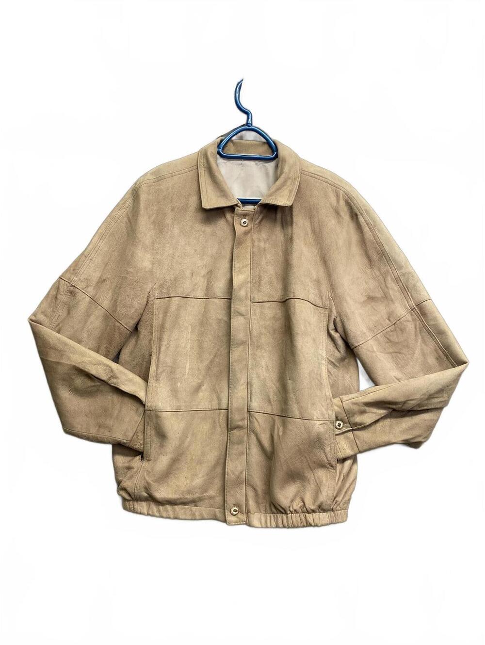 Vintage House of Leather Men's Beige Super Soft Suede Jacket Size 38